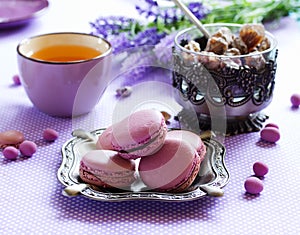 Makarons French pastries stuffed