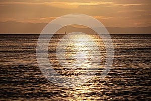 Makarska - Idyllic sunset view of Dalmatian archipelago seen from coastal town Makarska, Split-Dalmatia, Croatia, Europe