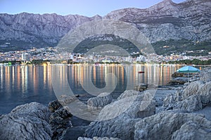 Makarska at sunset, Dalmatian Coast, Croatia