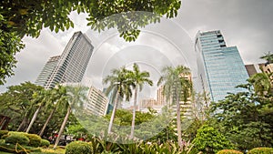 Makati in Metro Manila, The Philippines. Skyscrapers of the district.