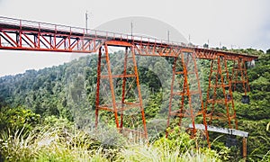 The Makatote Viaduct takes the North Island Main Trunk railway across the Makatote River, Erua New Zealand