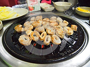 Makchang or so-makchang, beef last viscus , abomasum - korean me photo