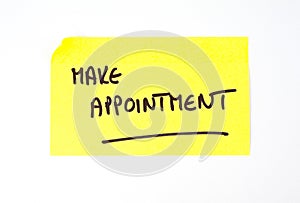 'Make Appointment' written on a sticky note