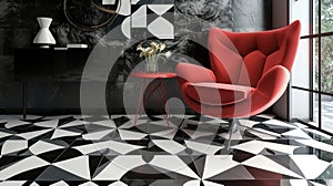 Make a bold statement with a unique and eyecatching tile flooring installation from our flooring spets. This image photo