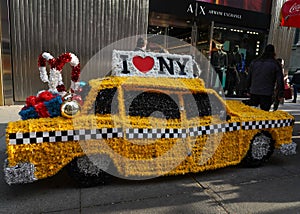 The Make it Bright light sculpture installation at 5th Avenue during Holiday Season in Manhattan