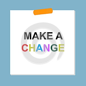make a change post it on blue