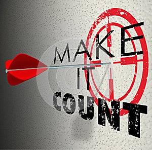 Make It Count Arrow Target Words Succeed Win Important Result