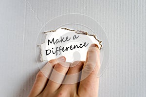 Make a difference text concept