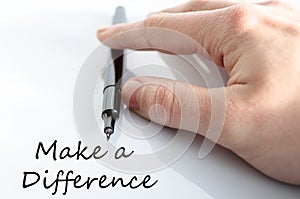 Make a difference text concept