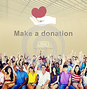 Make a Donation Helping Hands Charity Concept