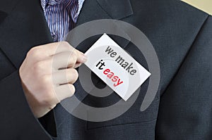 We make it easy text concept