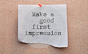 Make a good first impression