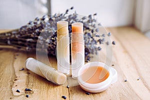 Make homemade natural organic ingredients lip balm.