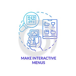 Make interactive menus blue gradient concept icon