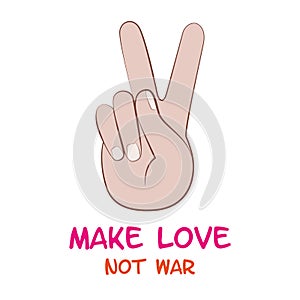 Make love not war peace hand symbol