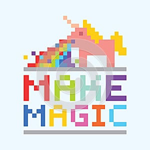 Make magic unicorn illustration