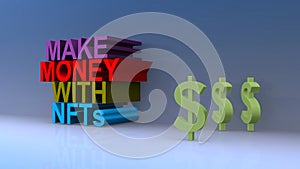 Make money with nfts on blue photo
