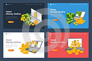 make money online banner landing page background design