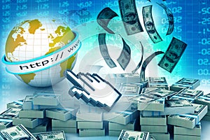 Make money online concept