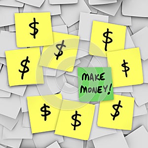 Make Money Sticky Notes Dollar Signs Get Rich Scheme