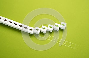 Make a path using arrows. Move along the intended path. photo