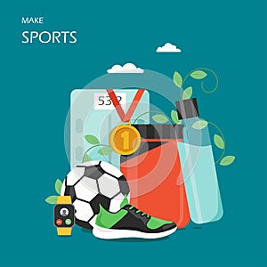 Make sports vector flat style design illustration