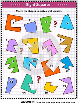 Make squares math picture puzzle photo