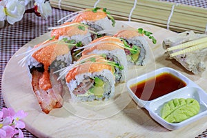 The make sushi roll at home simple