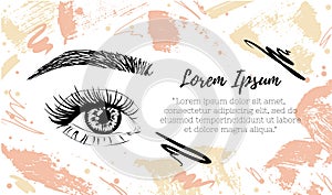 Make up artist business card template. Banner for beauty salon or cosmetics product