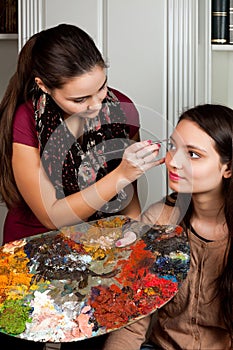 Make-up artist working