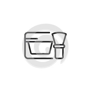 Make up blush and brush outline icon