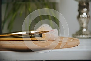 Make-up bones lie on the table