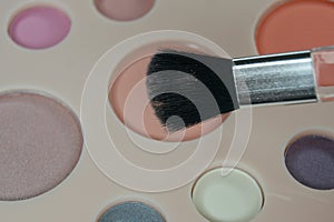 Make-up brush close up. Beauty care.