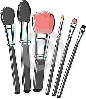 Make Up Brushes Fashion Style Illustration