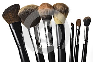 Make-up brushes isolated on white background