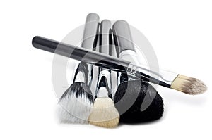 Make-up brushes on white