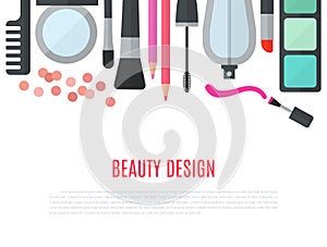Make up concept vector flat illustration with