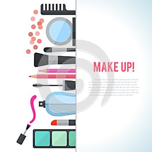 Make up concept vector flat illustration with