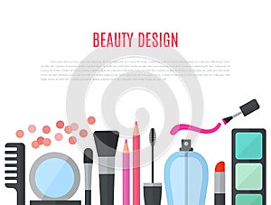 Make up concept vector flat illustration with