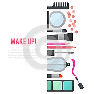 Make up concept vector flat illustration with