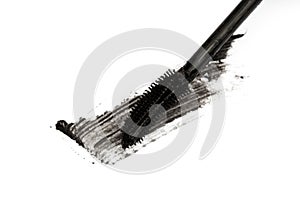 Make-up cosmetic mascara brush stroke texture design isolated on white