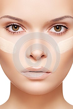 Make-up & cosmetics. Clean skin, foundation cream