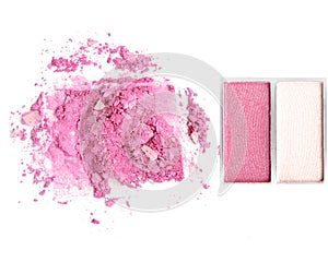 Make up crushed powder isolate on white