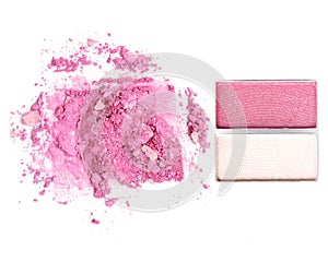 Make up crushed powder isolate on white