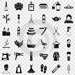 Make up icons set, simple style