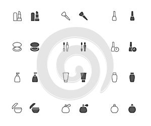 Make-up outline and filled icon set