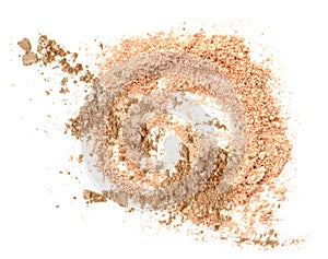 Make up powder, crushed on white.