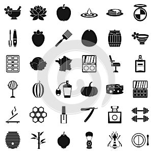 Make up product icons set, simple style