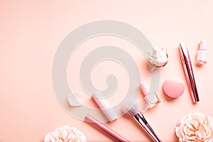 Make up products and flowers