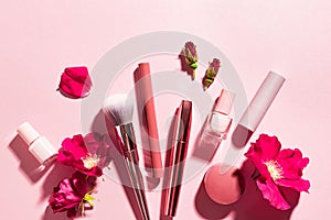 Make up products and flowers